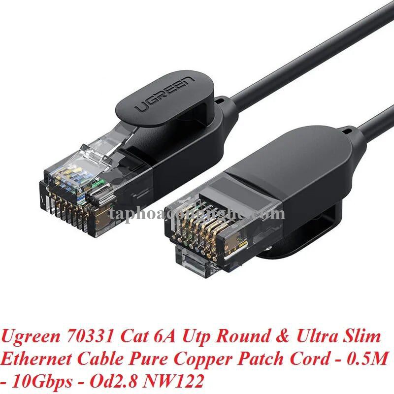 Ugreen 70331 0.5m cáp mạng cat6a utp od2.8 siêu nhỏ thuần đồng NW122 30070331